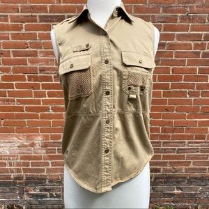 VTG Y2K Lauren Ralph Lauren Khaki Fishing Vest, M